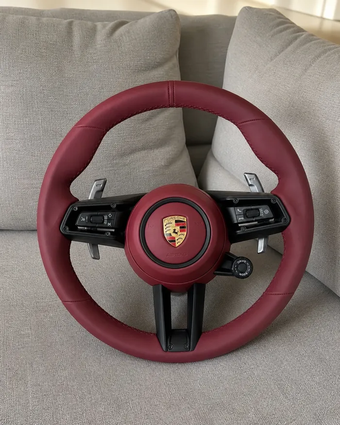 Volante Porsche Taycan recebido pelo Rui